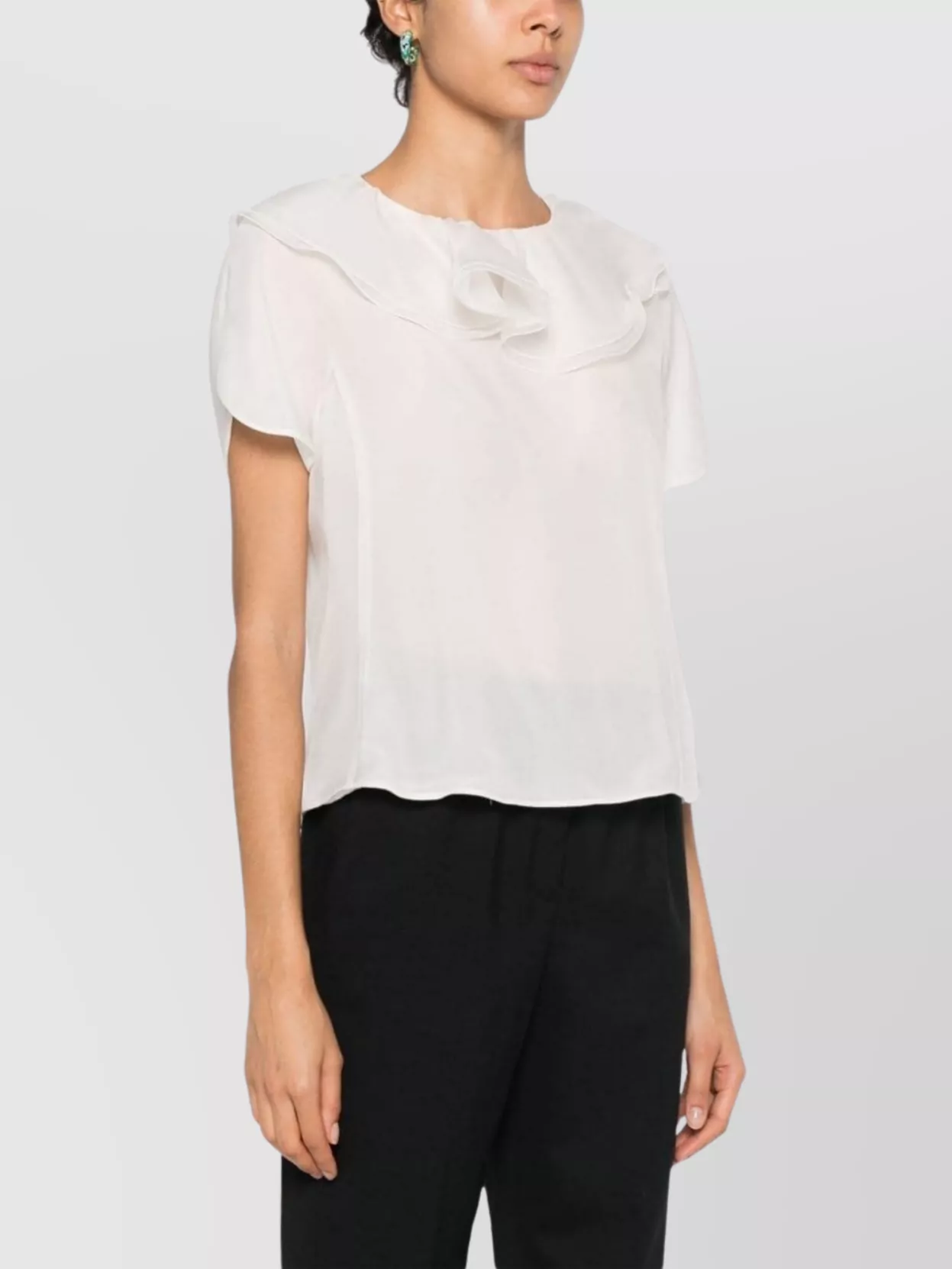 Emporio Armani Flared Silk Organza Top