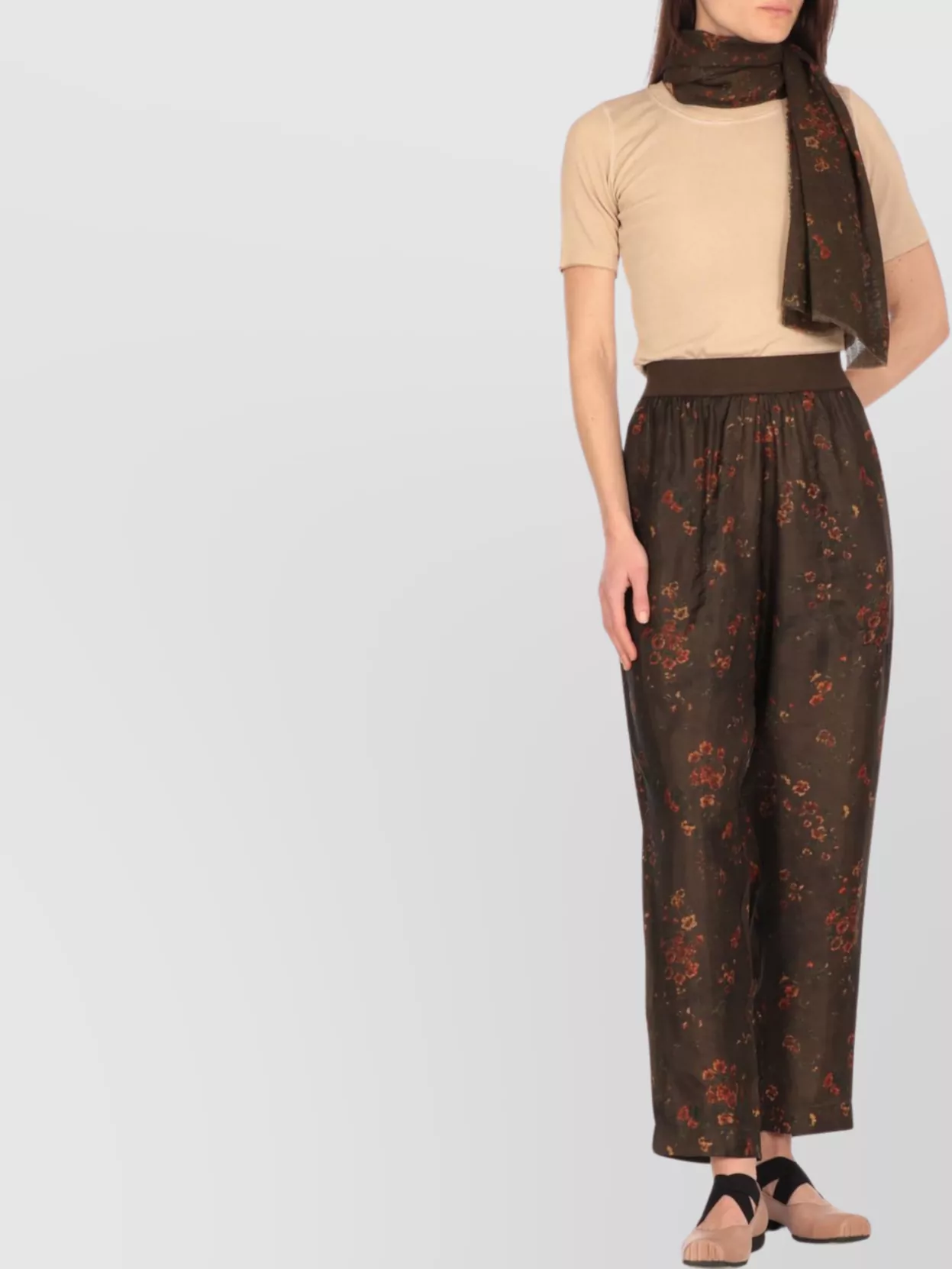 Uma Wang Floral Pattern Elastic Waist Trousers