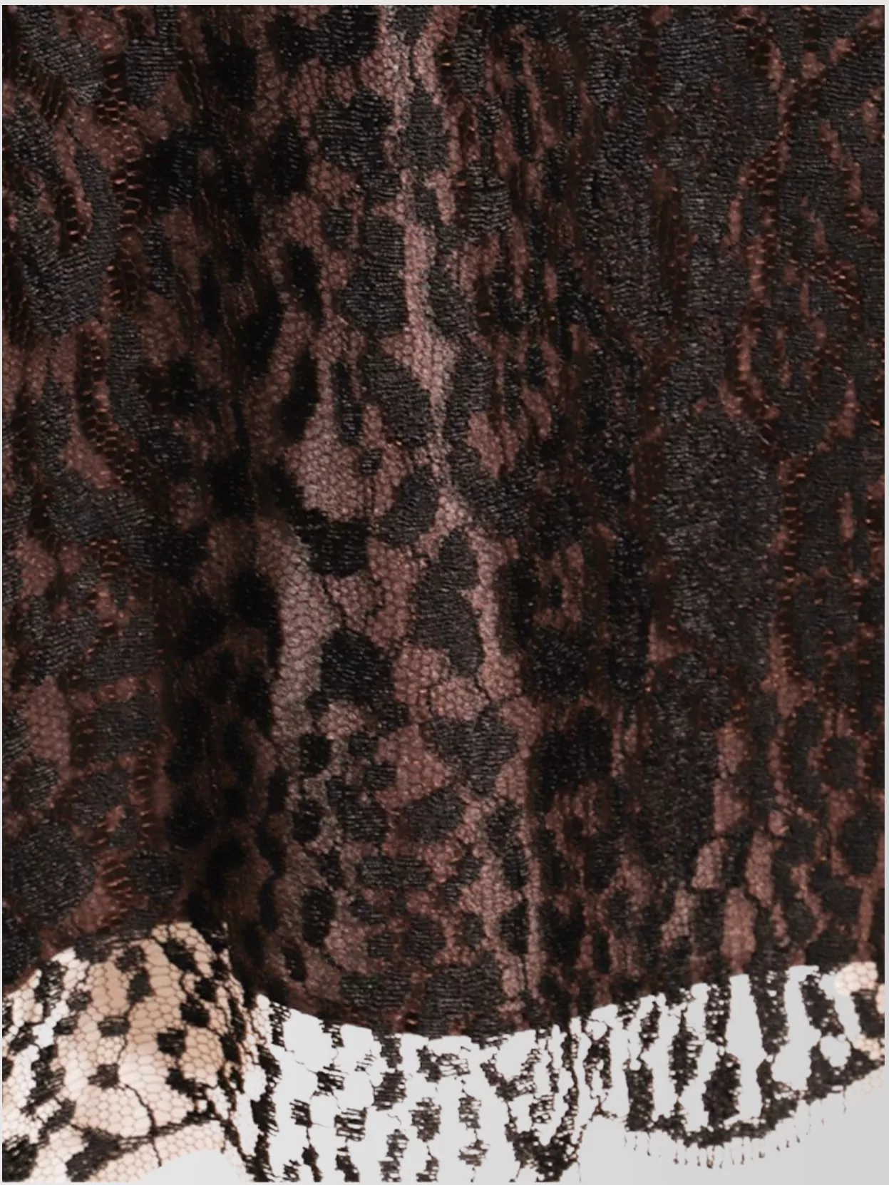 Tom Ford Animal Print Lace Trim Skirt With Back Slit