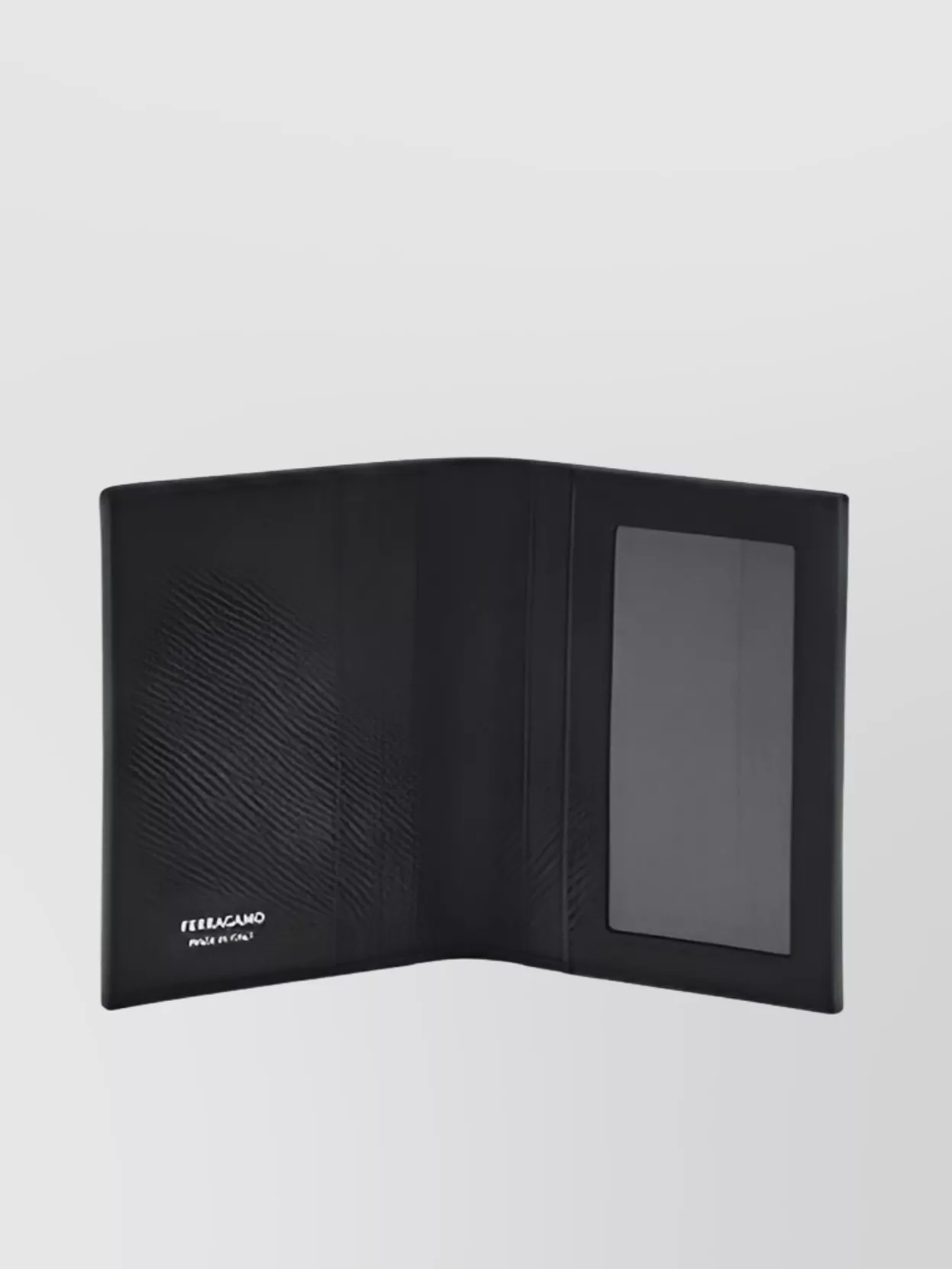 Ferragamo Grained Leather Card Holder With Gancini Ornament