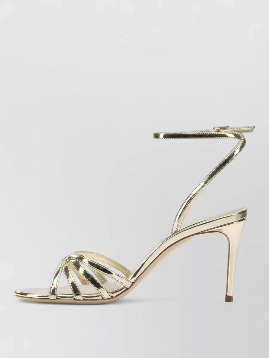 Casadei Metallic Open Toe Strappy Sandals Design