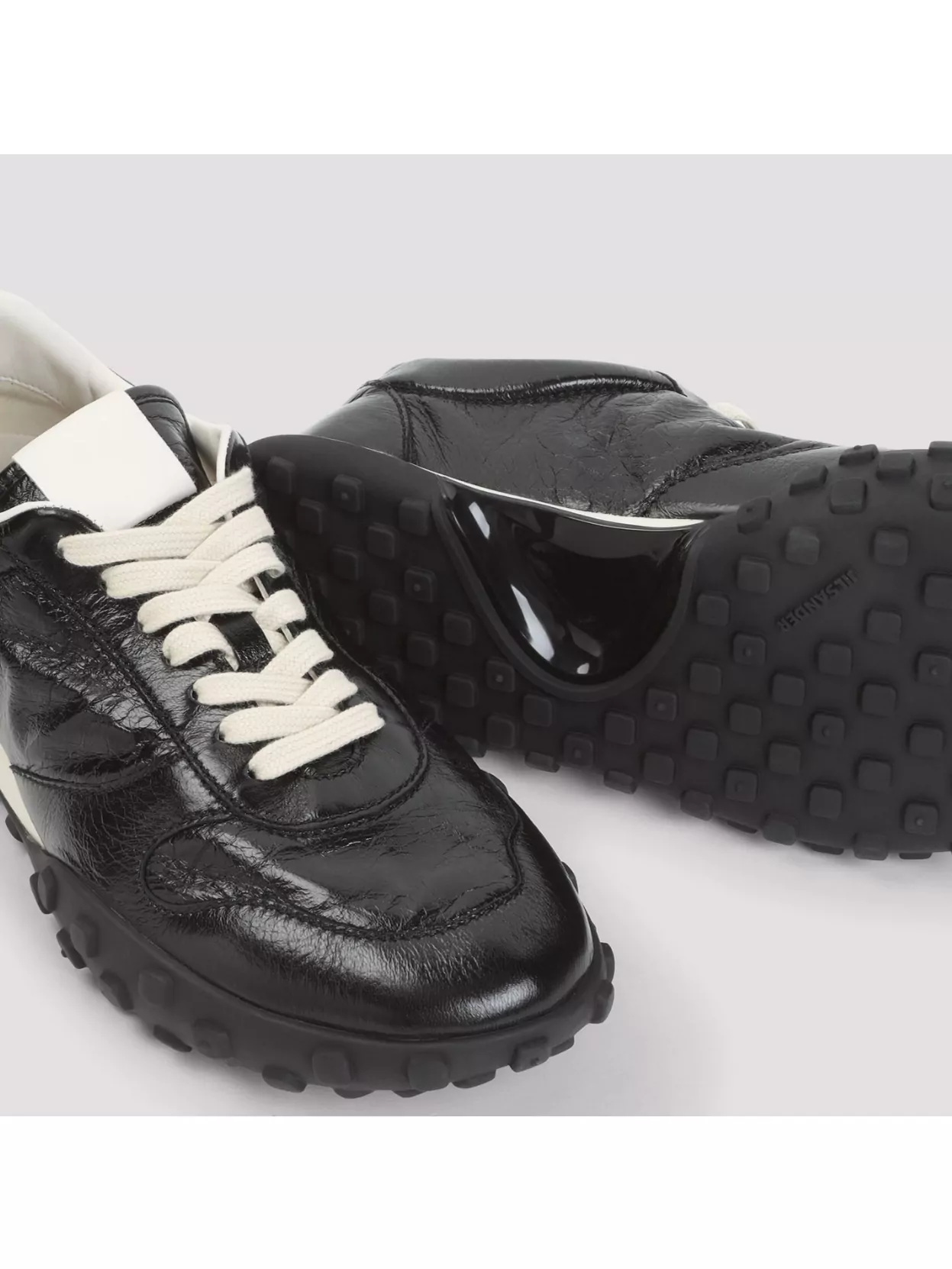 Jil Sander Low Top Leather Sneakers With Round Toe