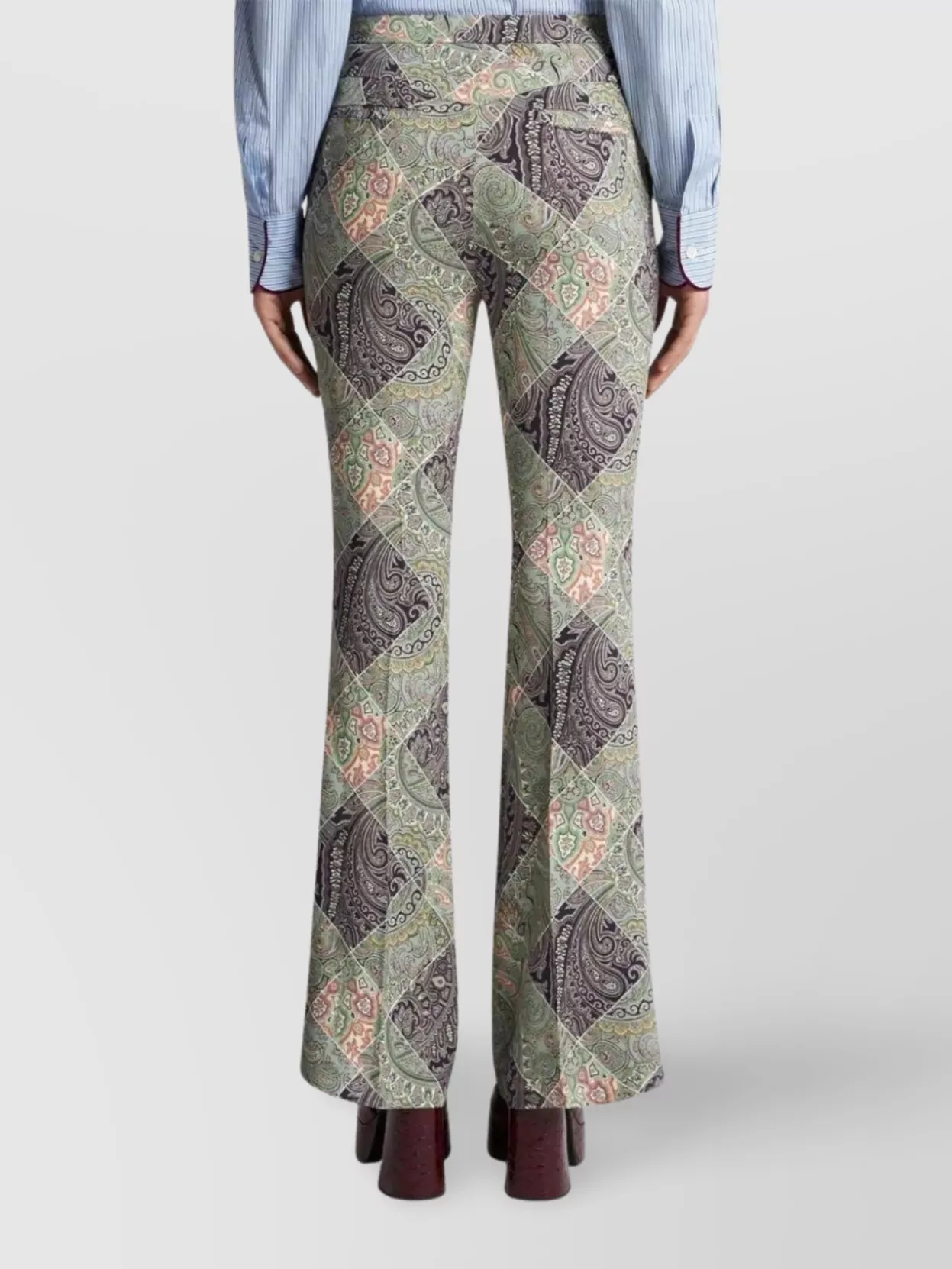 Etro High Waist Flared Leg Trousers With Paisley