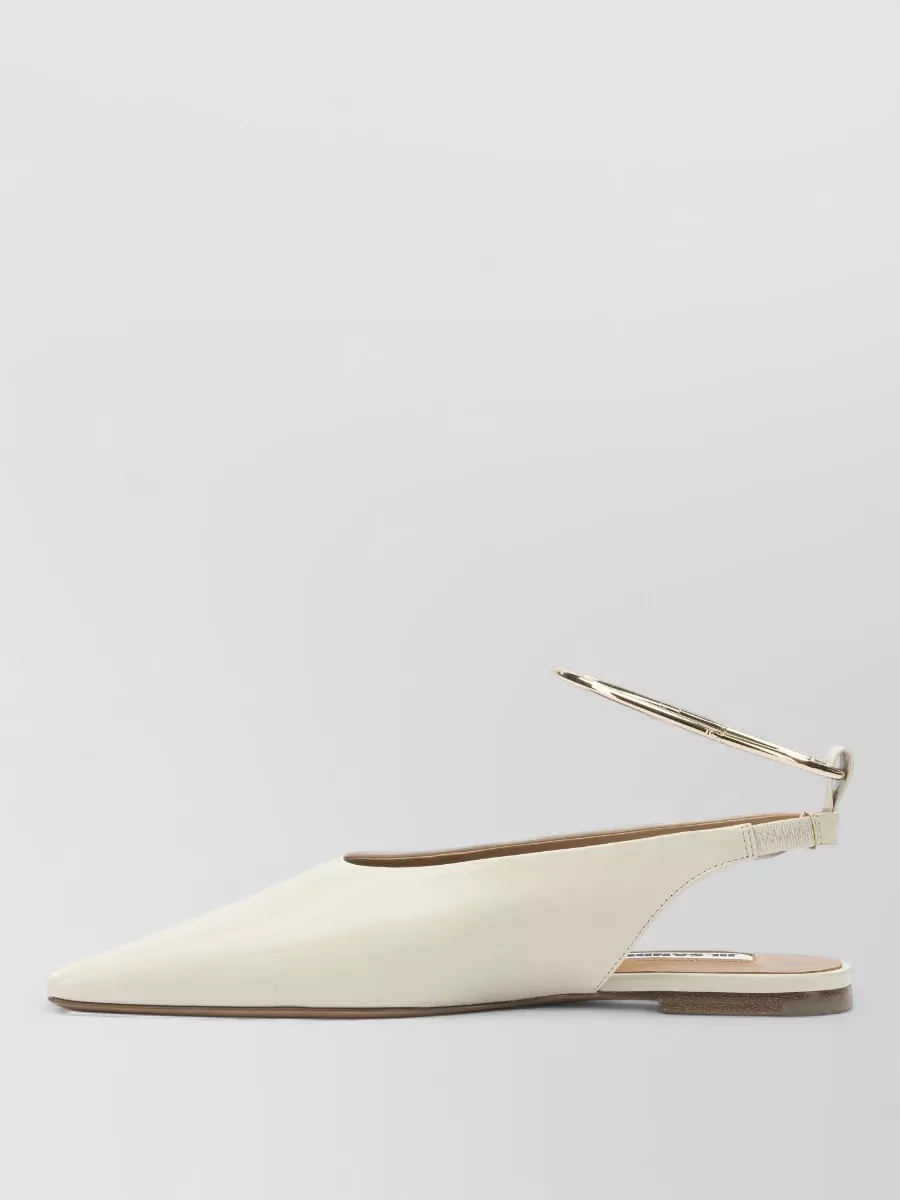 Jil Sander Pointed Toe Slingback Flat Shoes