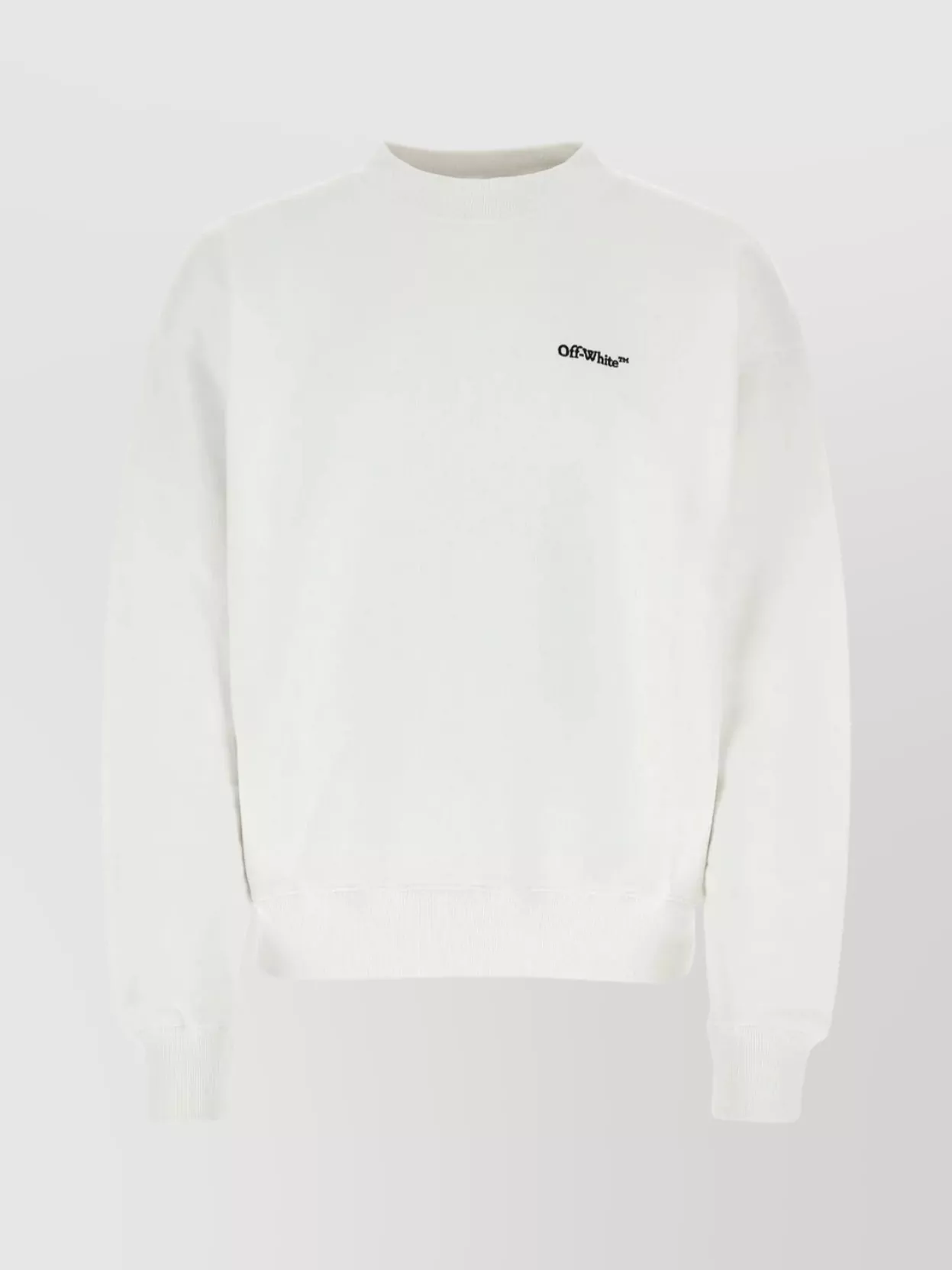 Shop Off-white Back Embroidered Oversize Cotton Sweatshirt In White