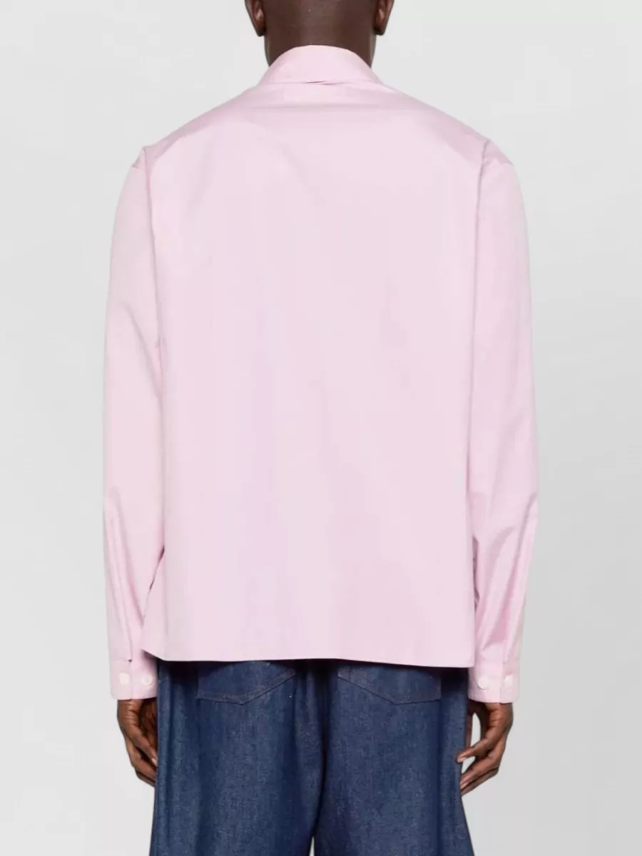 Marni Cotton Long-Sleeve Logo Shirt