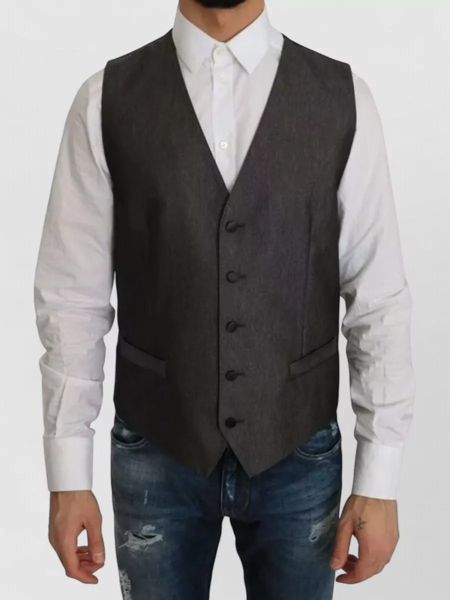 Dolce&Gabbana Wool Silk Slim-Fit Suit Blazer