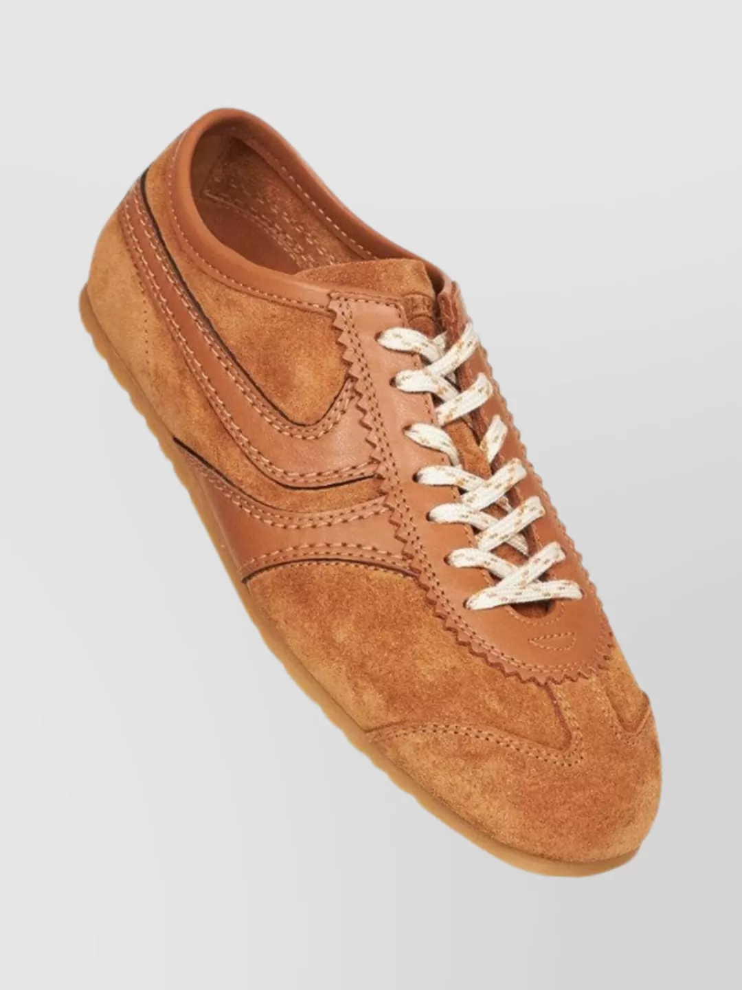 Dries Van Noten Womens Tan Retro Panelled Leather Low-top Trainers