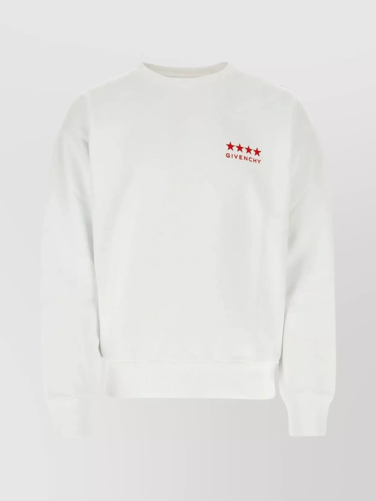 Shop Givenchy Cotton Crew-neck Sweater With Ribbed Details In Cream