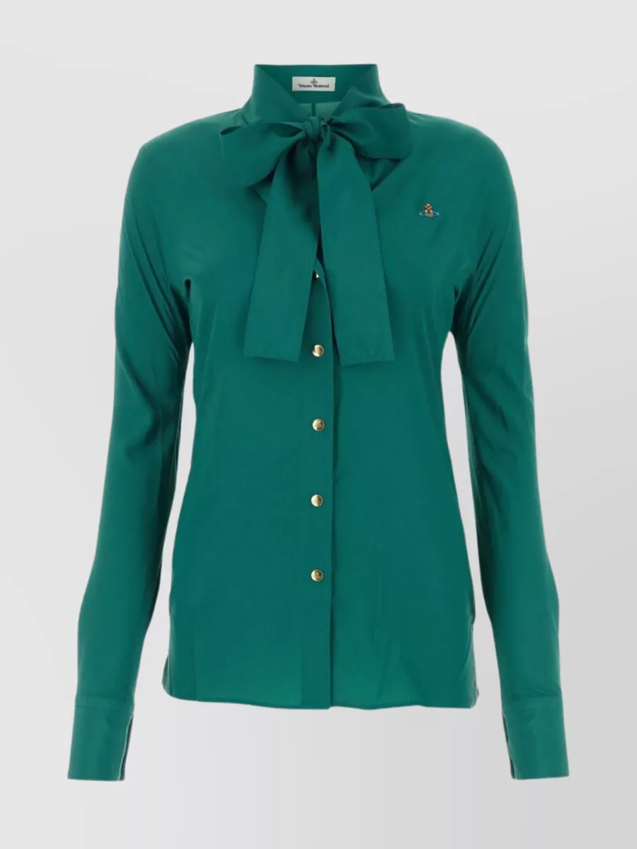 Shop Vivienne Westwood Polyester Shirt With Buttoned Angle Cuffs In Cyan