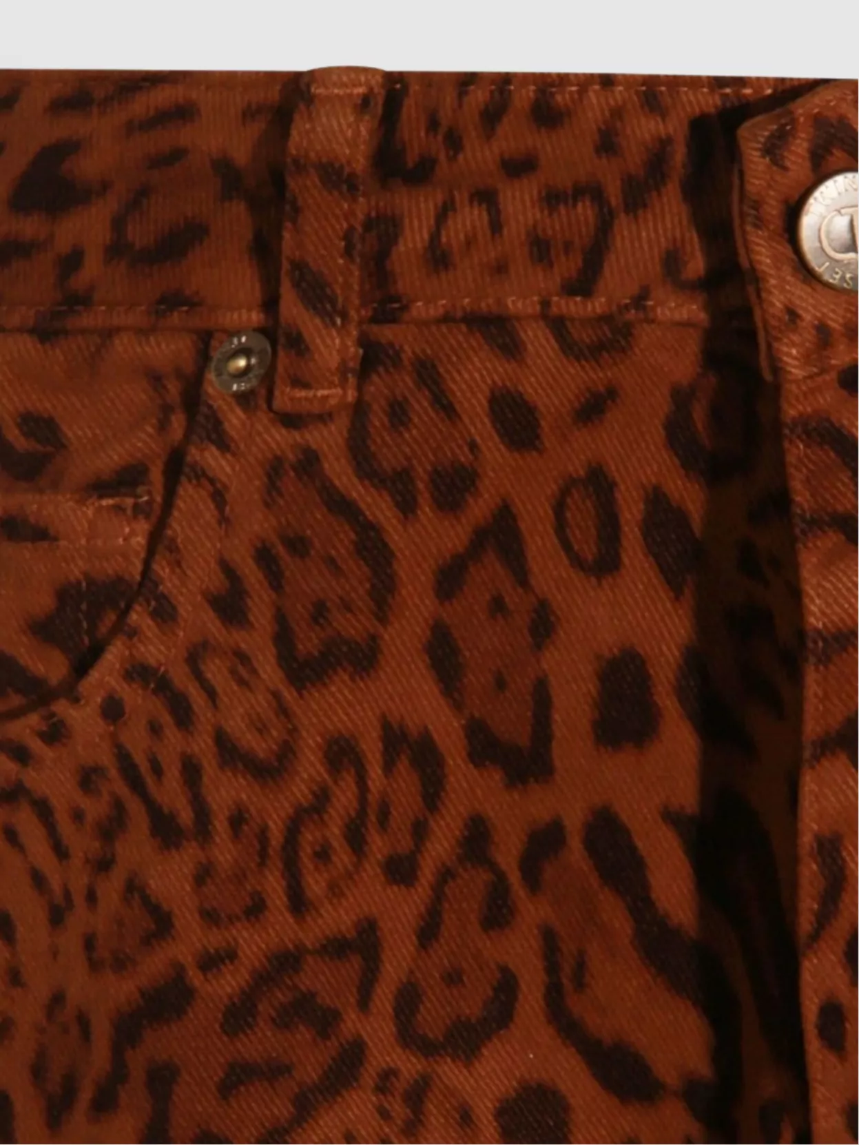 Twin-Set Animal Print Trousers Belt Loops Five Pocket