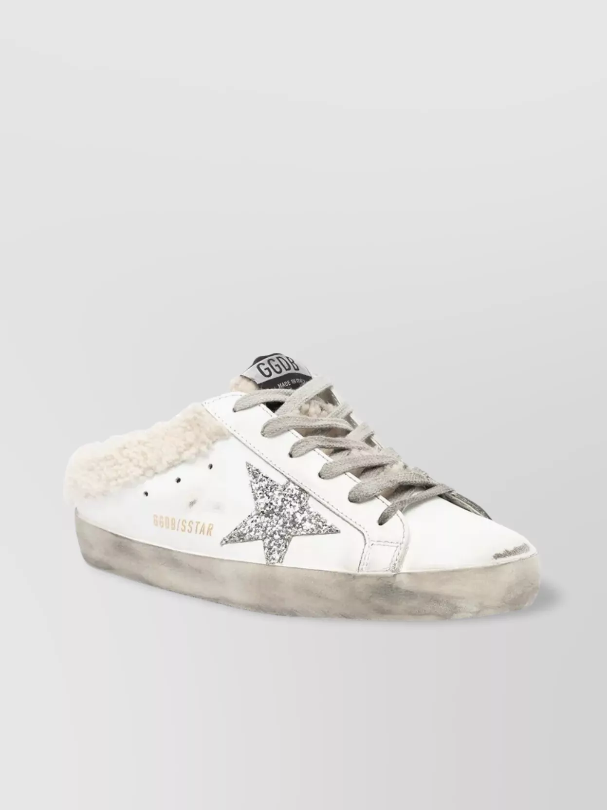 Golden Goose Superstar Sabot Shearling-trimmed Leather Sneakers
