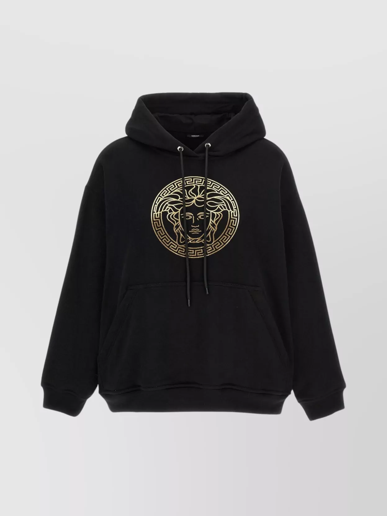 Versace Graphic Print Hoodie With Front Pocket