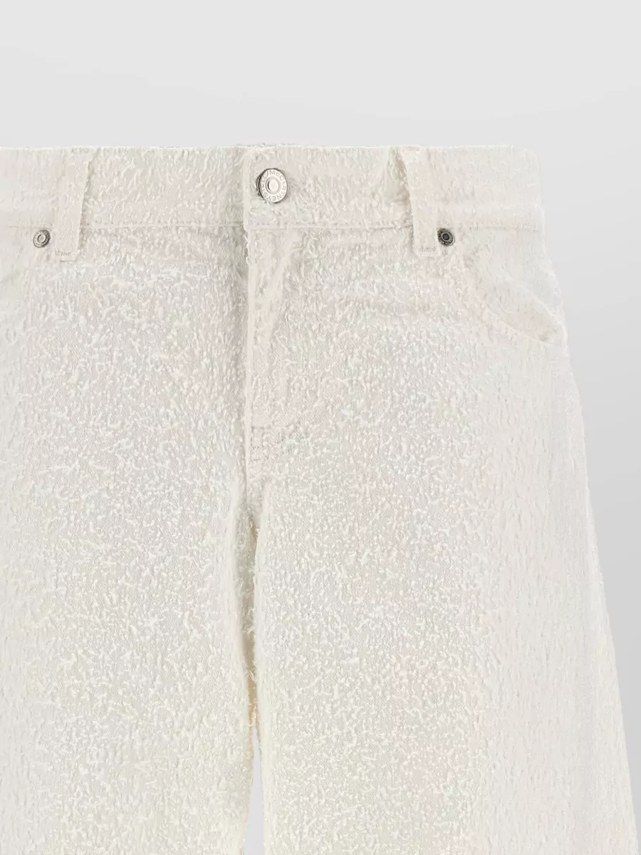 Stella Mccartney Denim Boucle Mid-Rise Wide-Leg Jeans