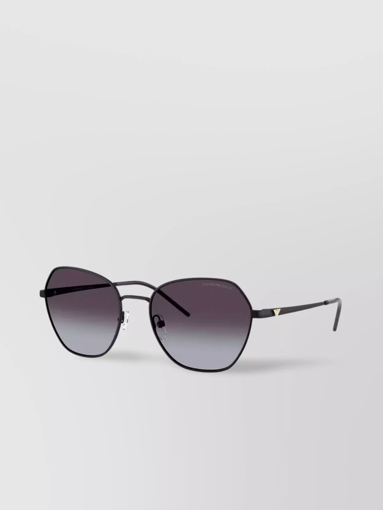 Emporio Armani Curved Geometric Sunglasses Metal Frame