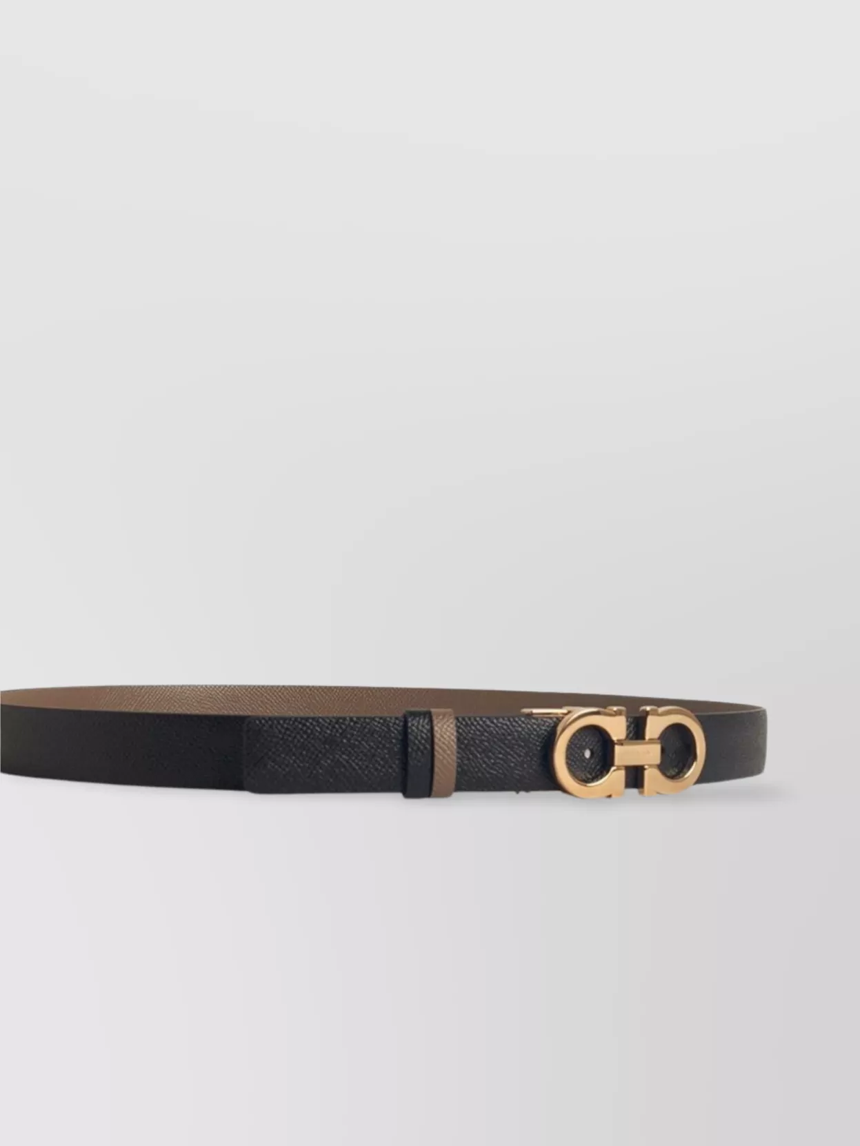 Ferragamo Adjustable Two-Tone Leather Belt
