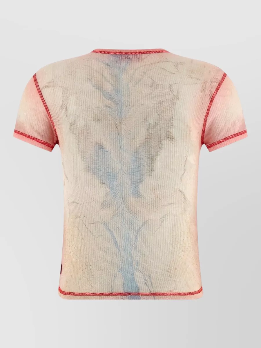 Diesel Ribbed Printed Cotton T-Shirt