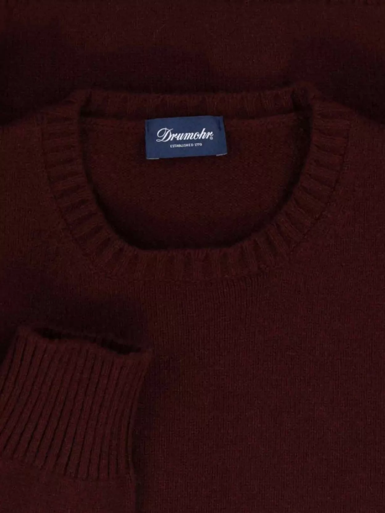 Drumohr Long Sleeve Crew Neck Sweater With Ribbed Hem