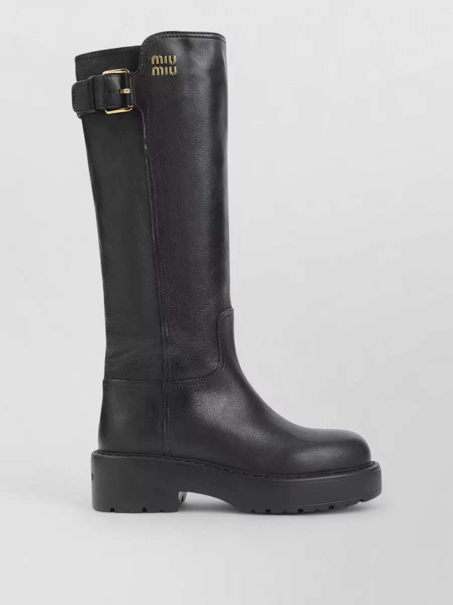 Miu Miu Leather Knee-High Boots
