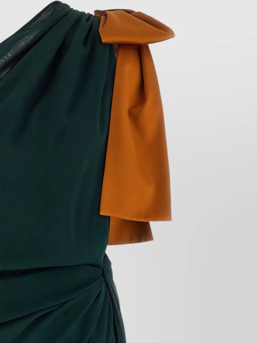 Saint Laurent Silk One-Shoulder Draped Maxi Dress
