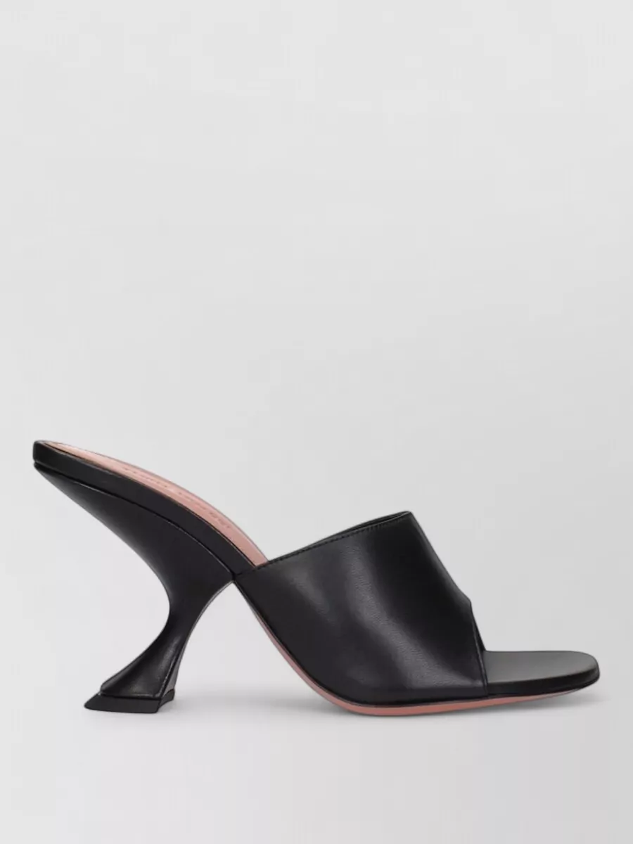 Amina Muaddi Leather Stiletto-Heel Mules