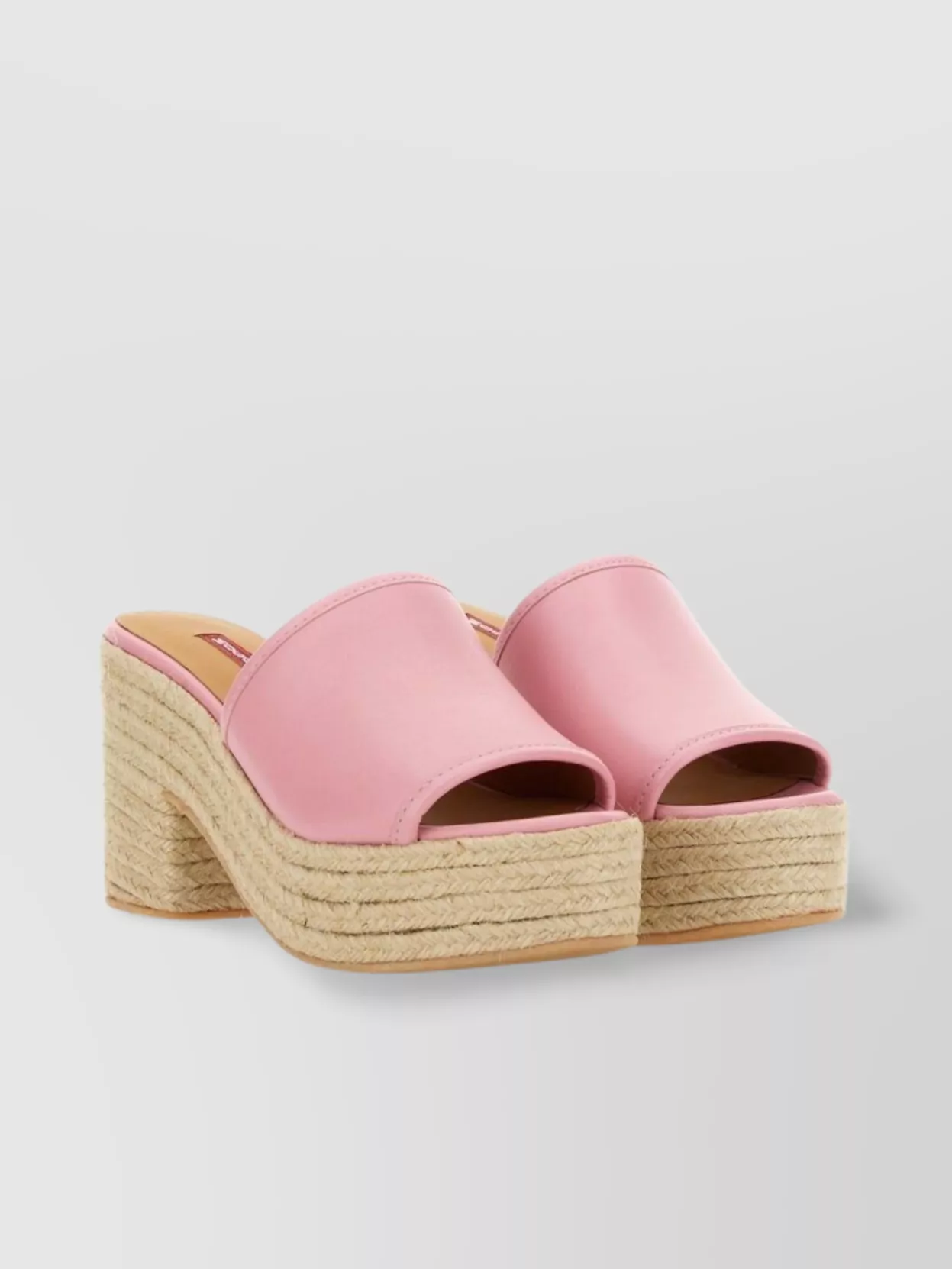 Moschino Block Heel Espadrille Sole Open Toe Sandals