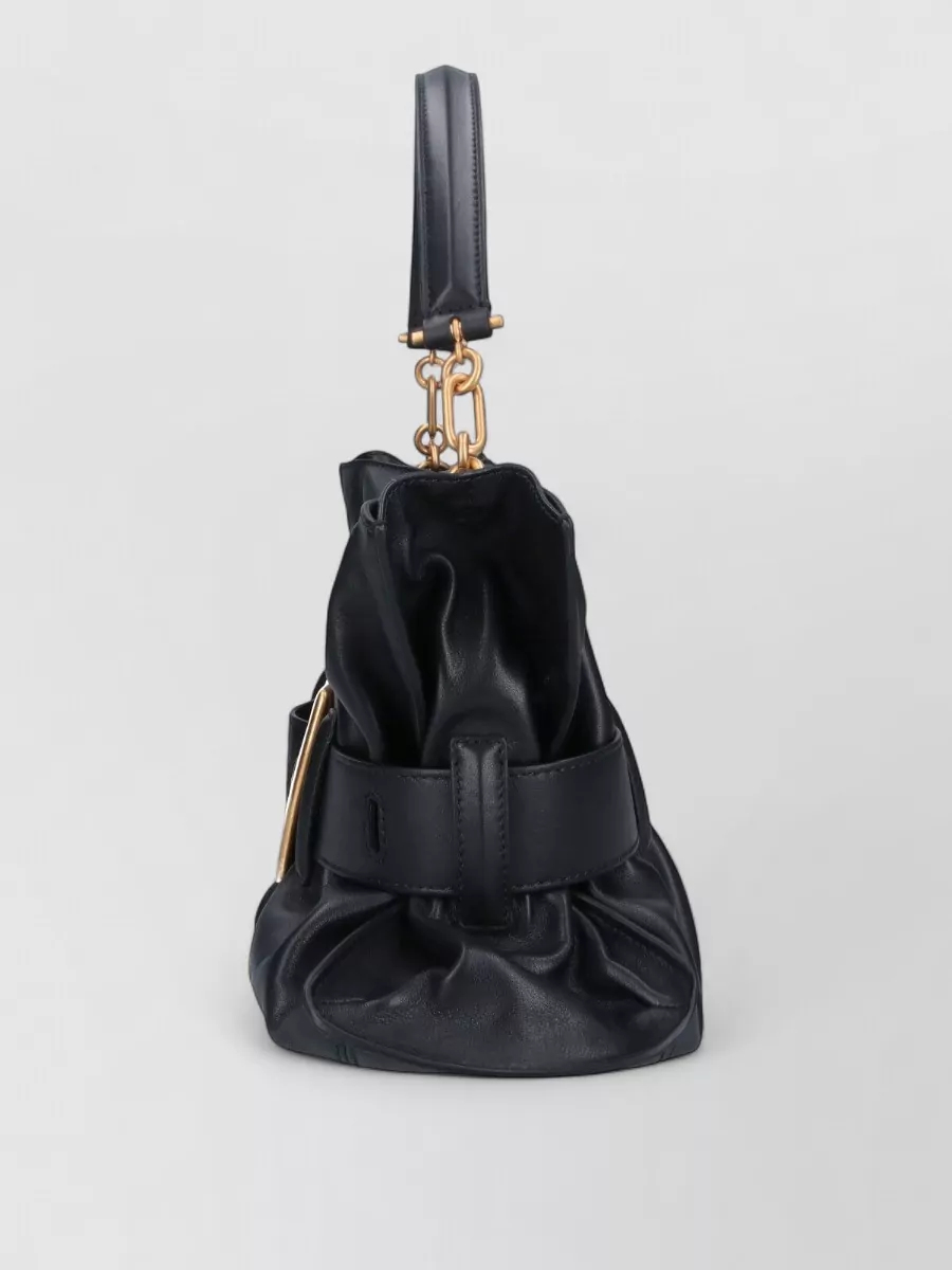 Balmain Anthem Medium Leather Shoulder Bag