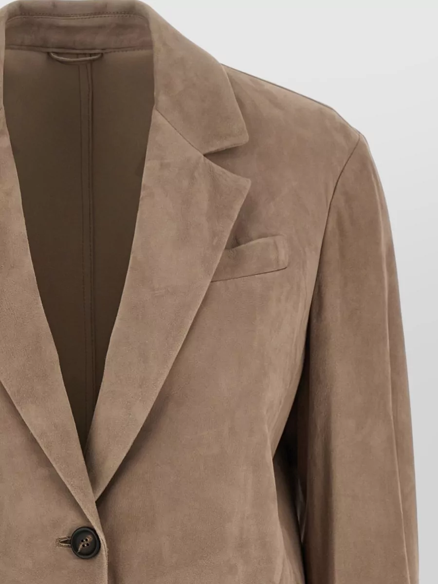 Brunello Cucinelli Suede Single-Breasted Blazer
