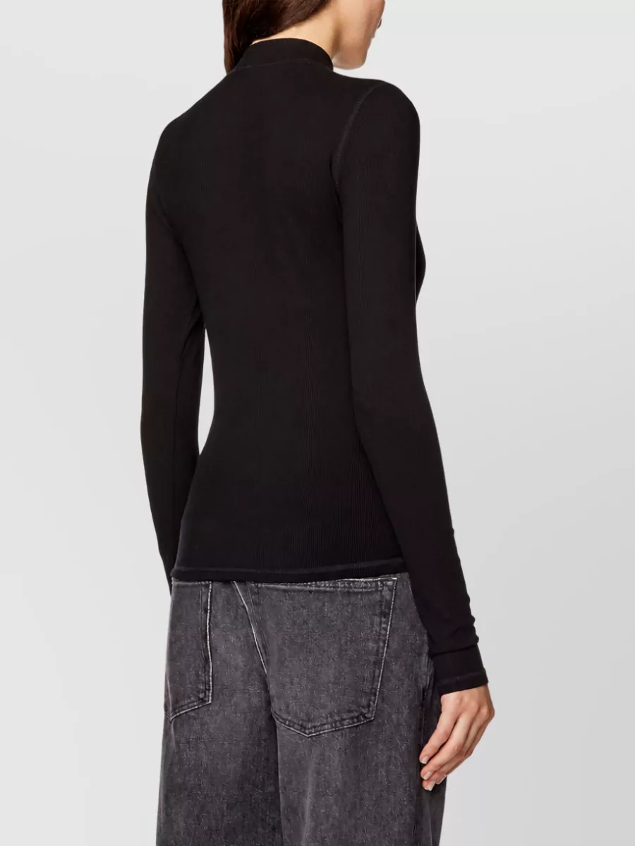 Diesel Ribbed Long-Sleeve High-Neck Top