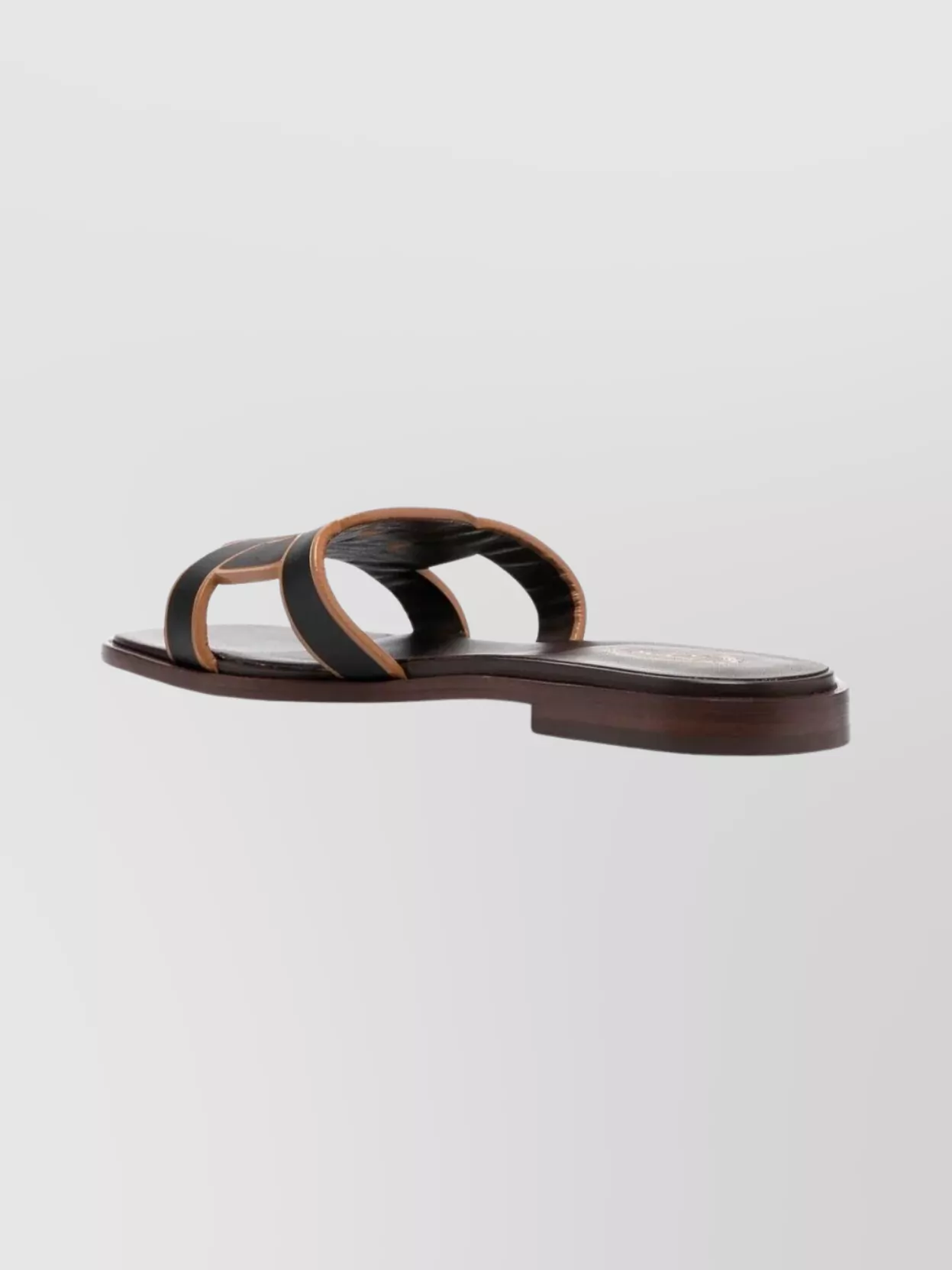 Tod's Mules With Contrast Trim And Flat Sole In Brown