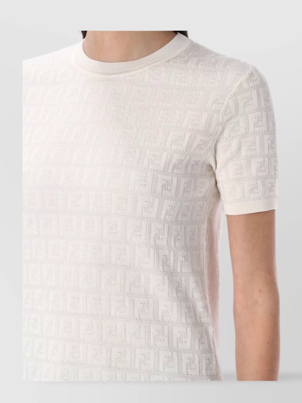 Fendi All-over Logo Short-sleeved T-shirt In White