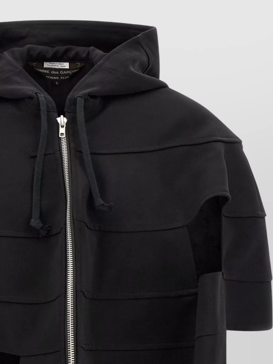 Comme Des Garçons Wool Cutout Hooded Single Breasted Coat