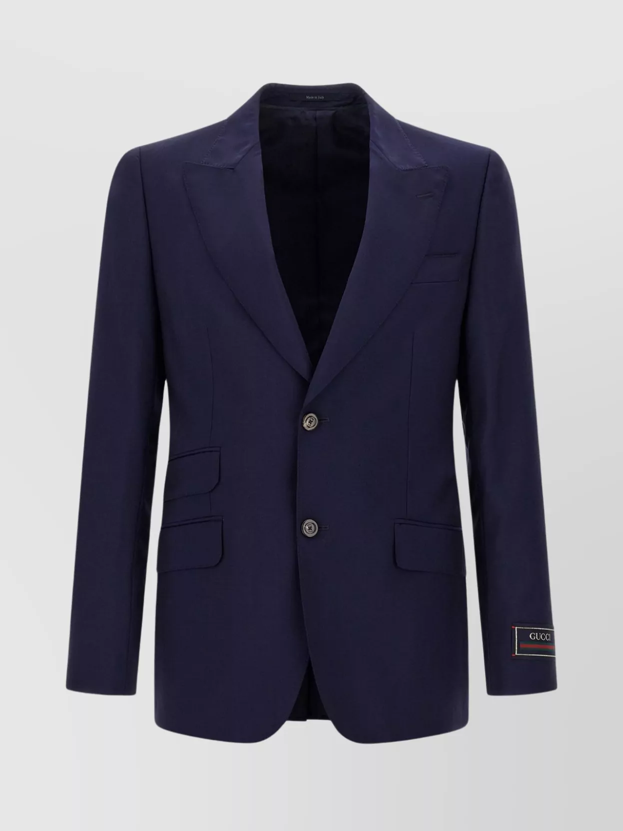 Gucci Tailored Blazer With Front Pockets And Notch Lapel In Blue