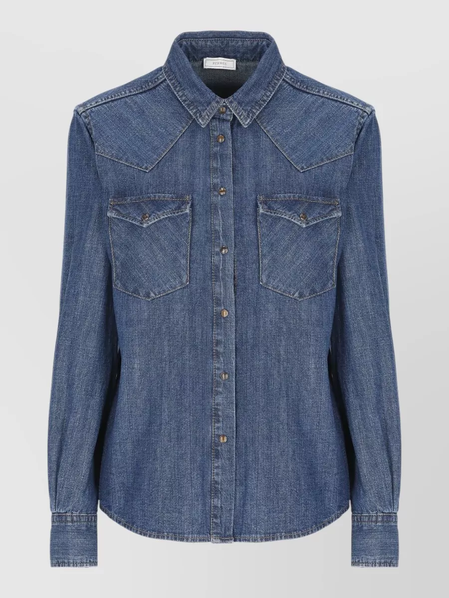 Peserico denim long-sleeve shirt