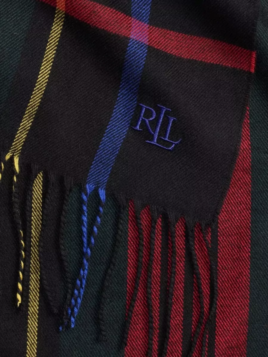 Lauren Ralph Lauren Scottish Scarf Rectangular Shape Fringed Edges
