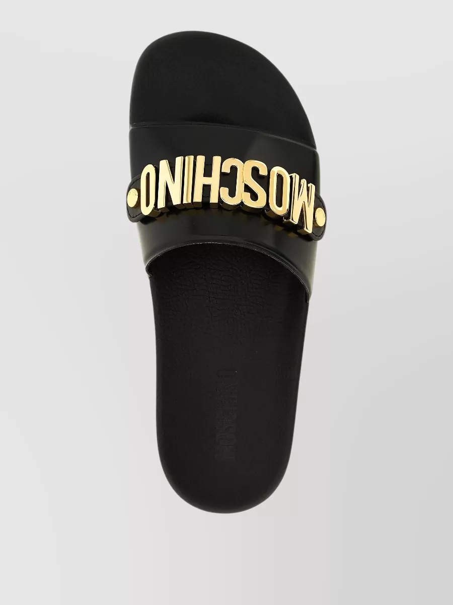 Moschino Leather Pool Slides