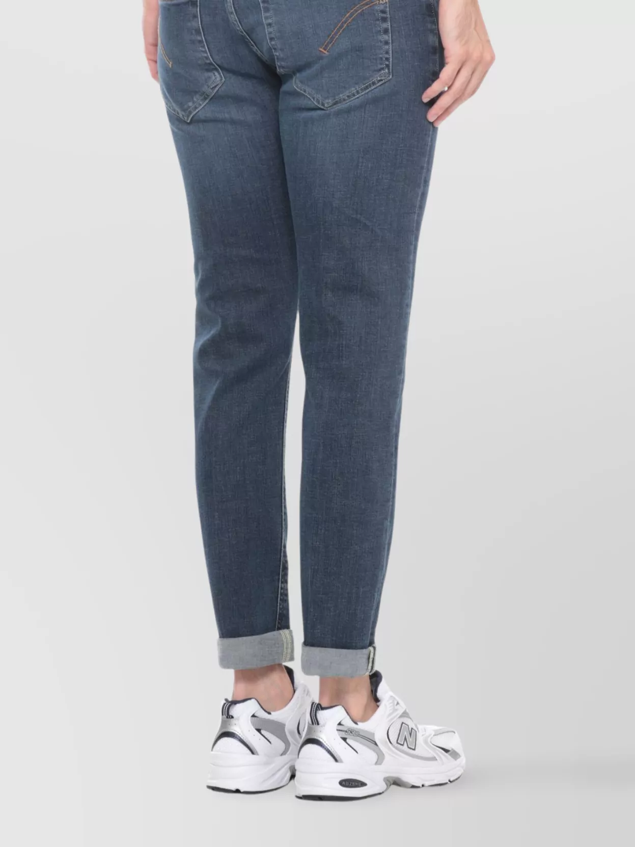 Dondup Straight Leg Jeans Featuring Rolled Cuffs