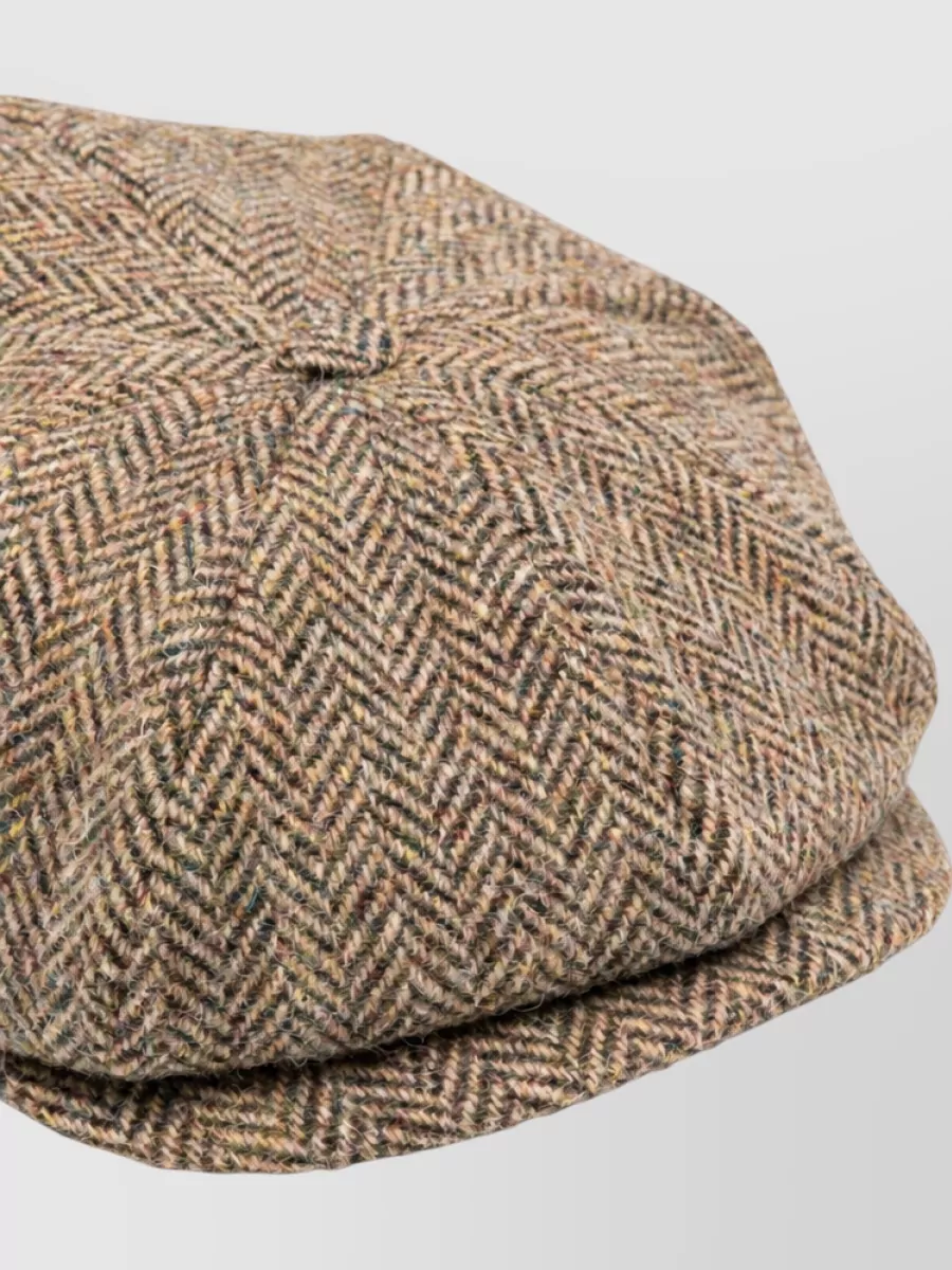 Emporio Armani Virgin Wool Herringbone Panelled Cap