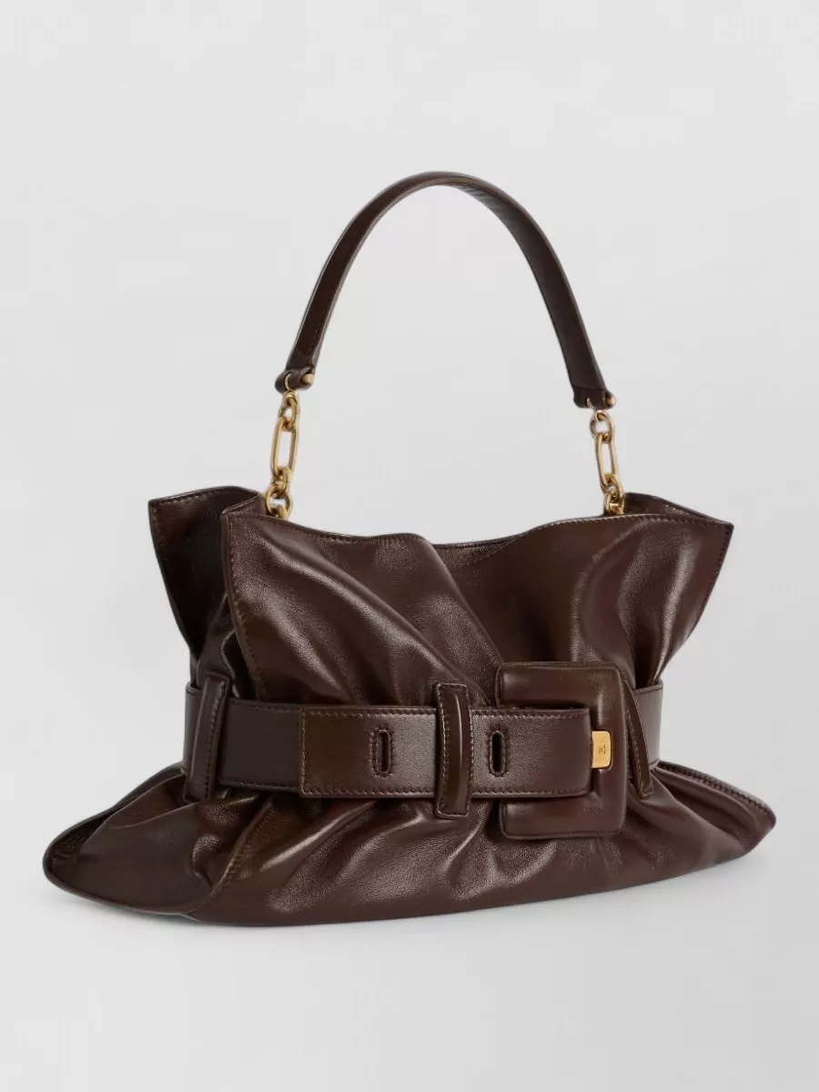 Balmain Anthem Medium Leather Clutch Bag