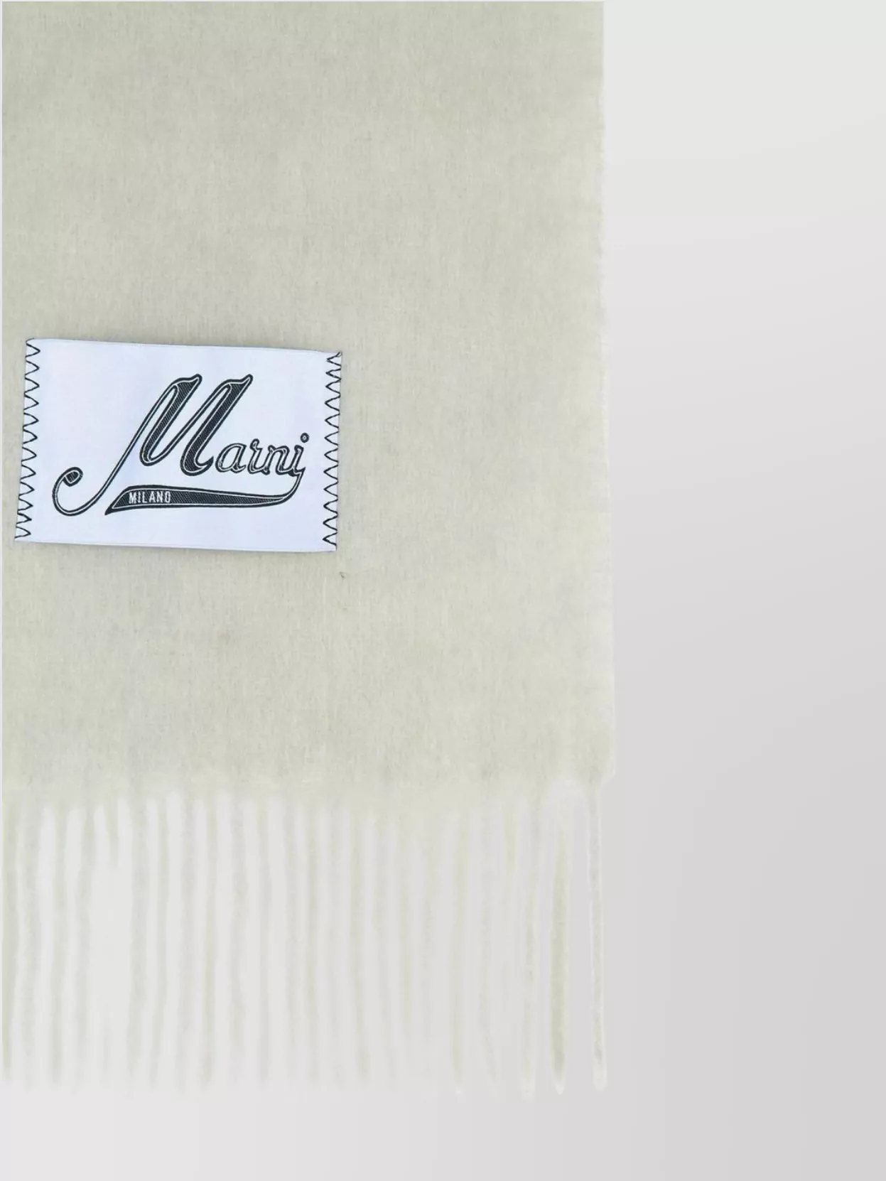 Marni Soft Alpaca Blend Scarf With Fringed Edges