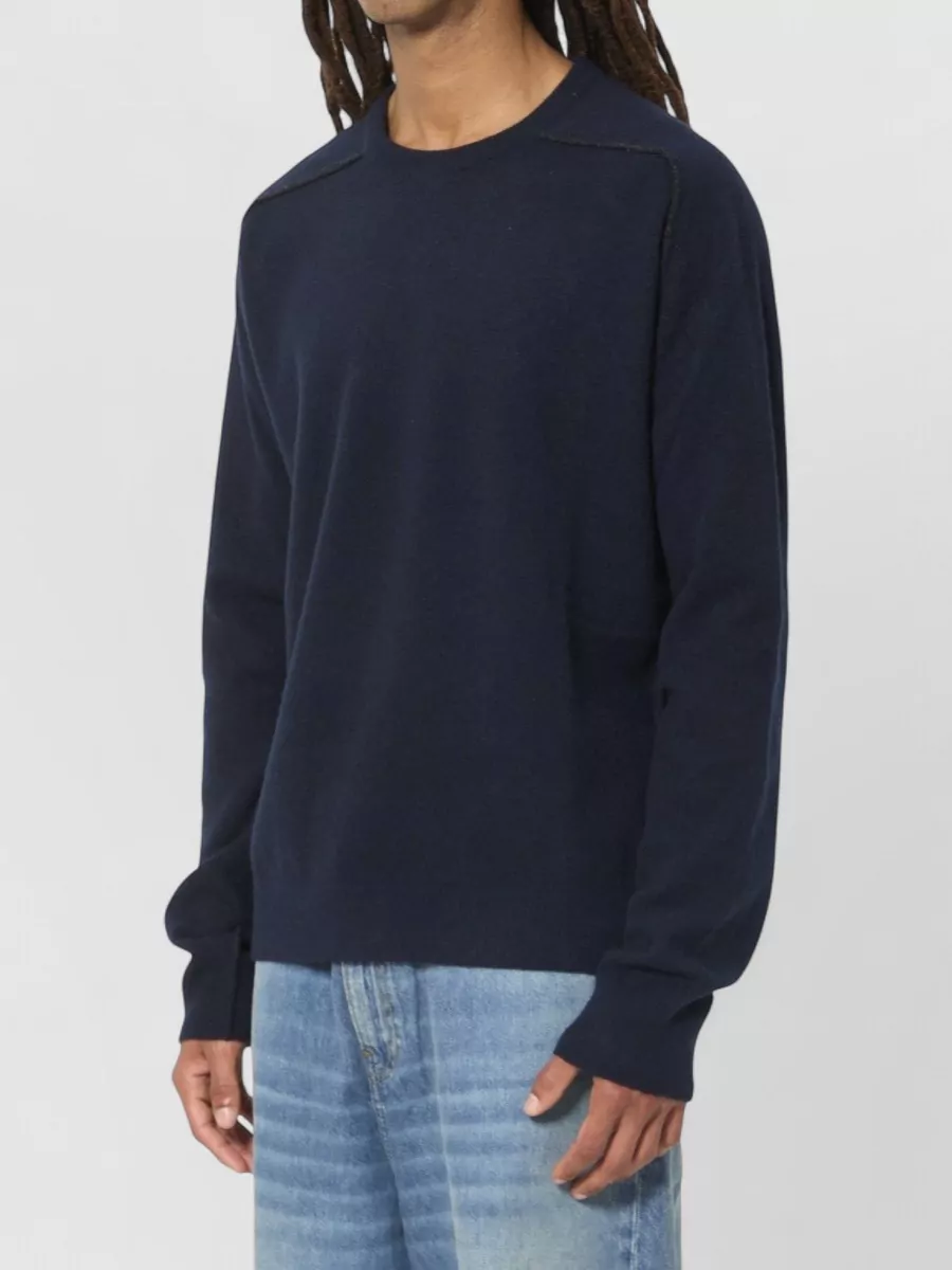 Maison Margiela Virgin Wool Ribbed Crewneck Sweater