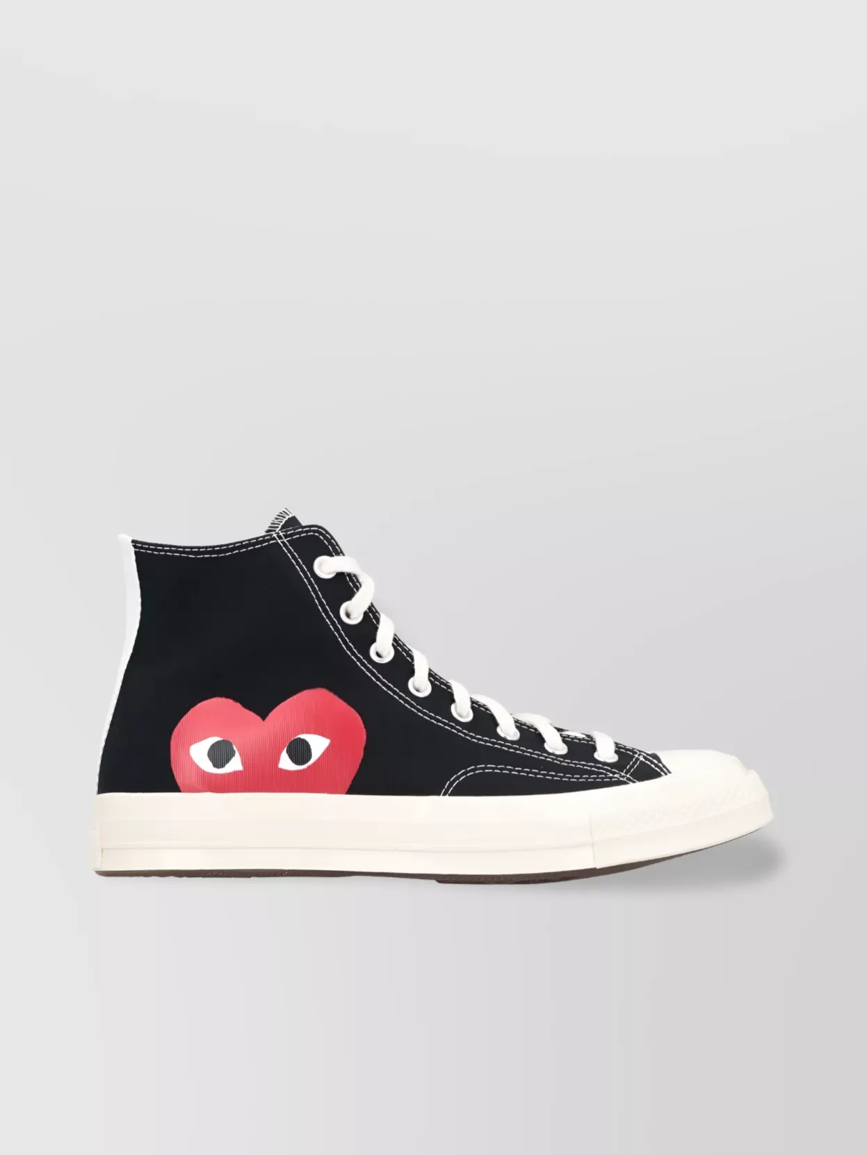 Shop Comme Des Garçons Play High-top Sneakers With Rubber Sole And Contrast Toe Cap