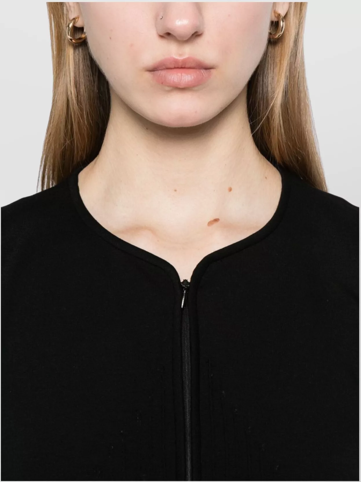 Emporio Armani Zippered Blazer Jacket With Shoulder Pads