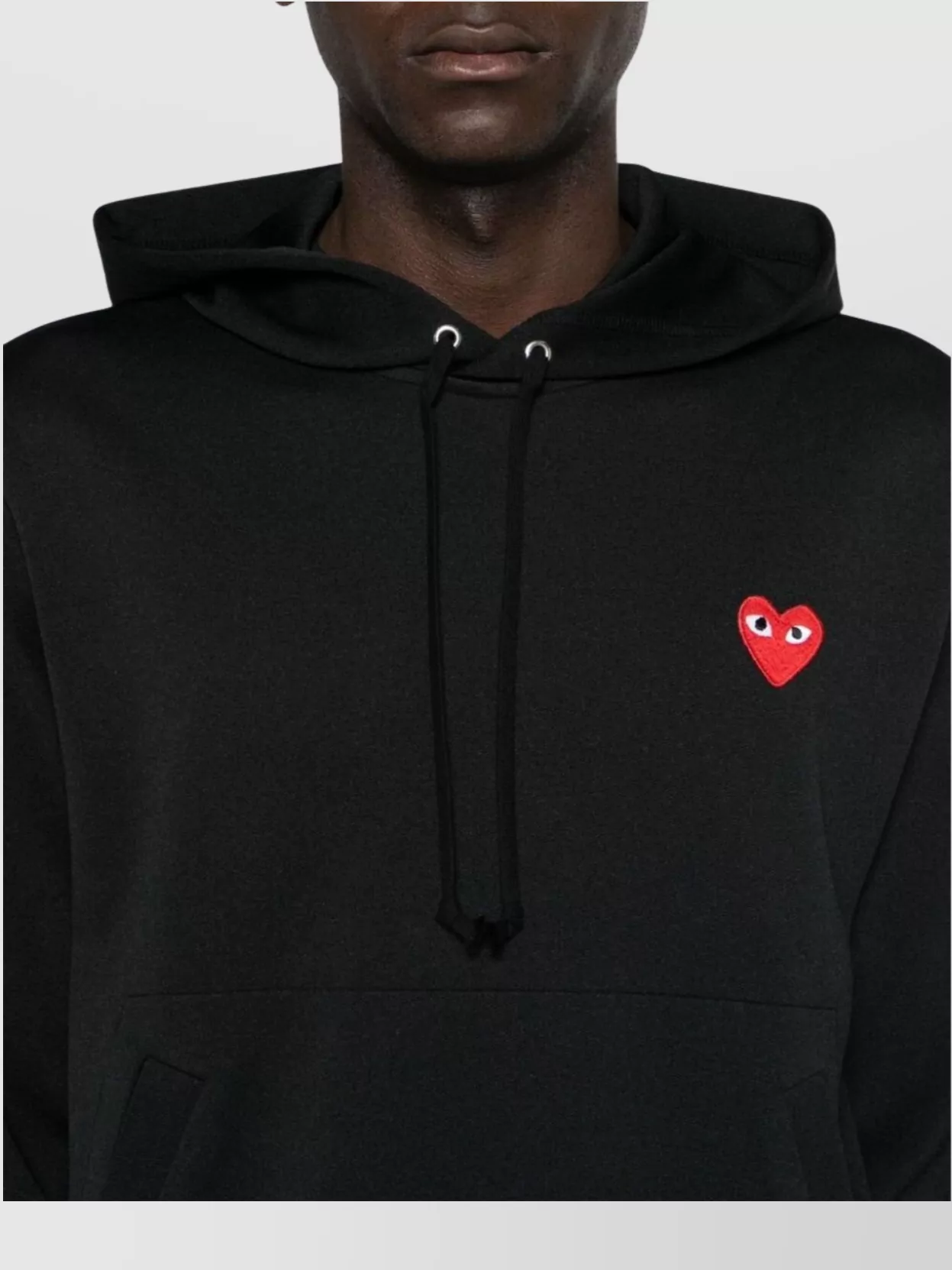 Comme Des Garçons Logo Cotton Hoodie With Drawstring Hood