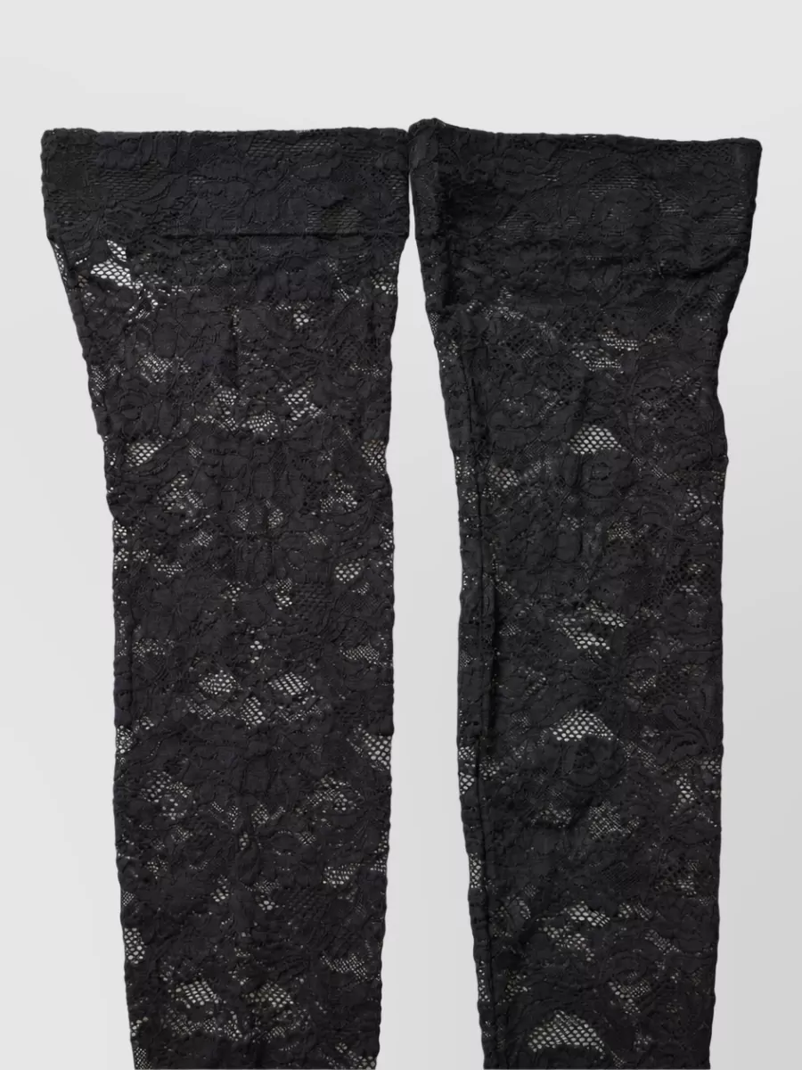 Dolce&Gabbana Floral Lace Thigh-High Stockings