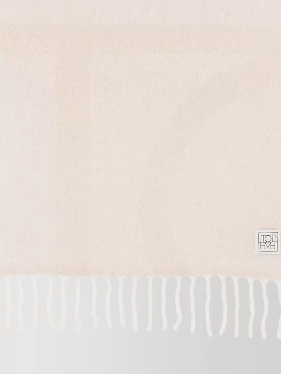 Totême Rectangular Jacquard Wool Scarf With Fringed Edges