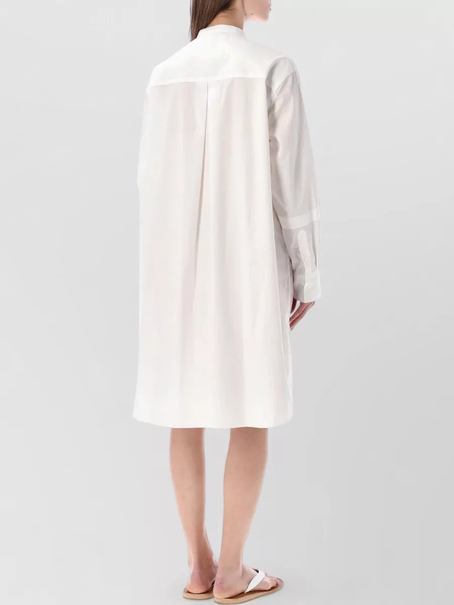 Studio Nicholson Cotton Grandad-Collar Long-Sleeve Knee-Length Dress