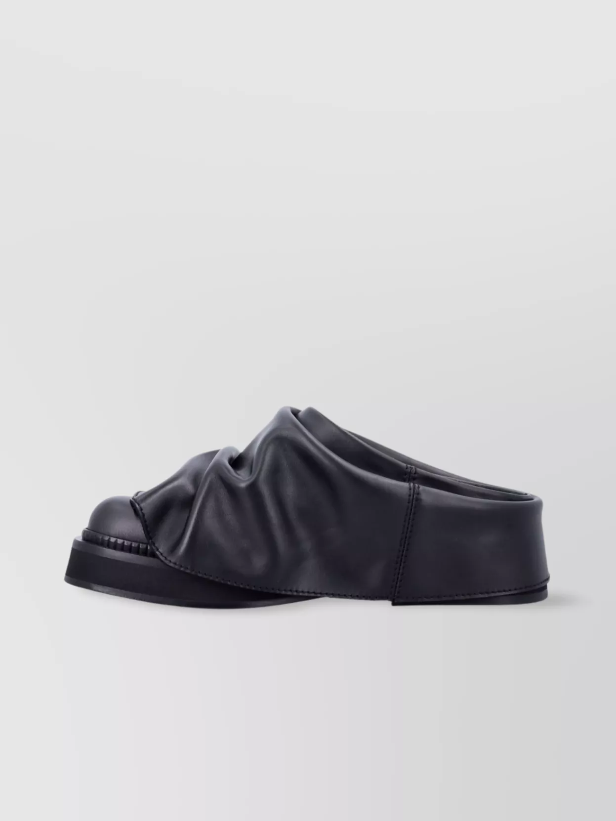 The Attico Flat Sole Round Toe Ruched Mules