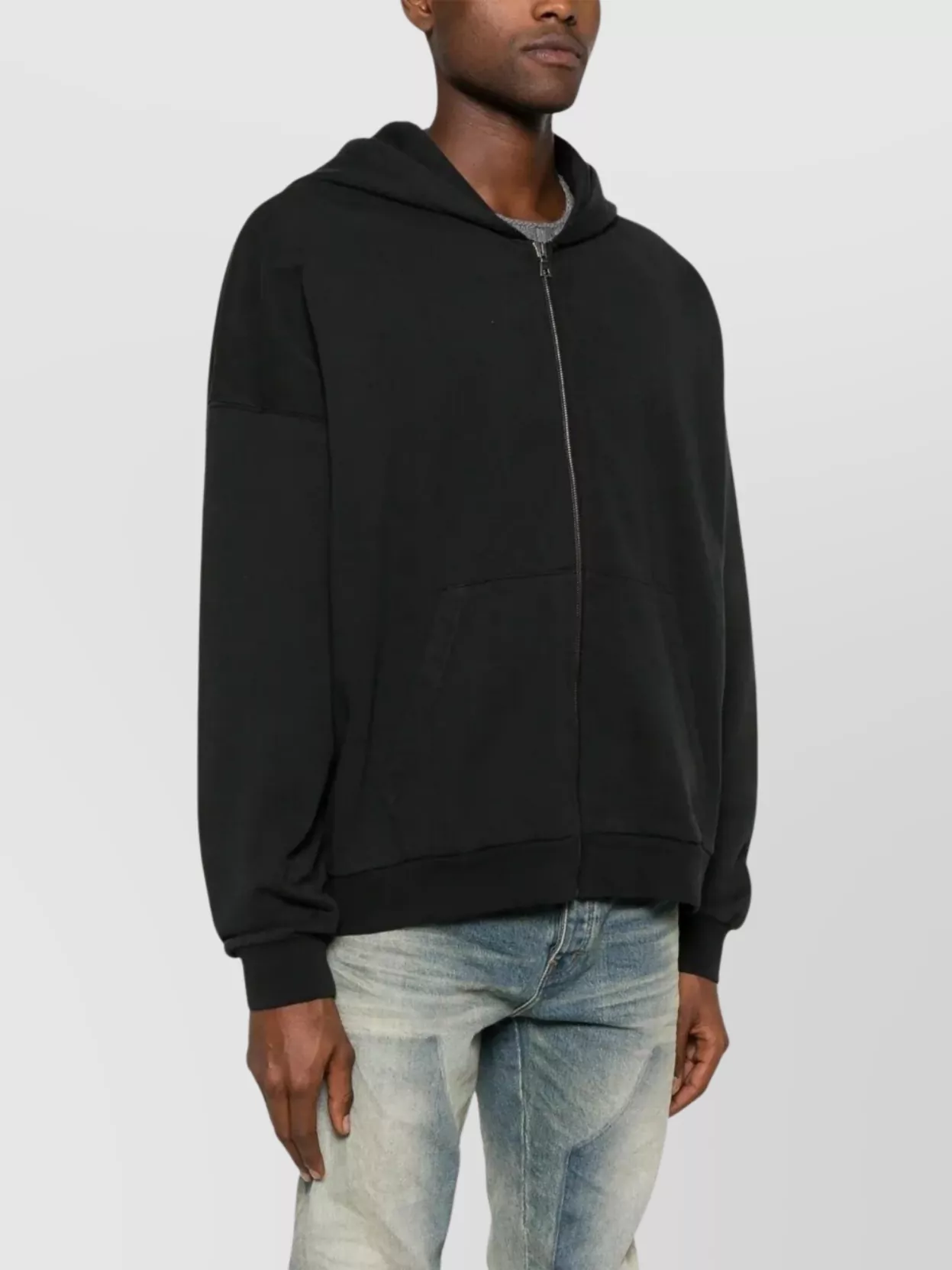 Shop Palm Angels Curved Logo Zipped Hoody