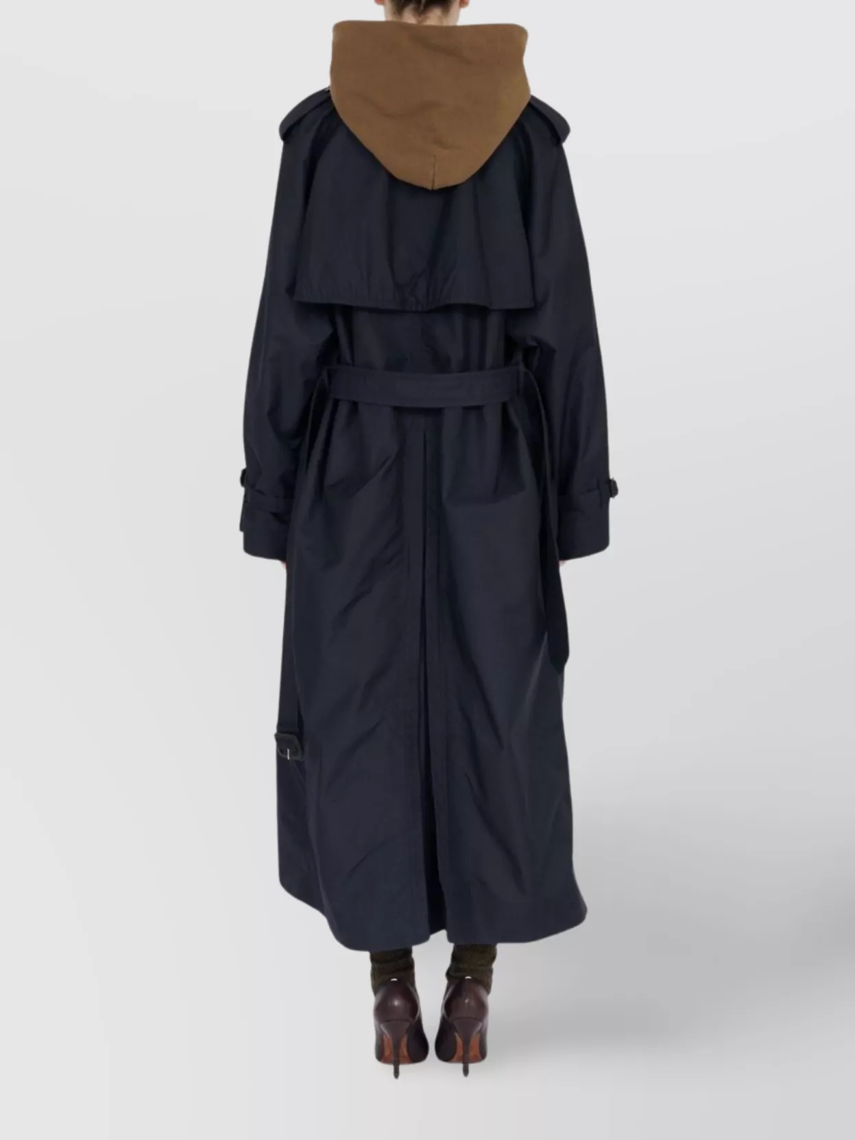 Maison Margiela Long Belted Trench Coat Featuring Epaulettes